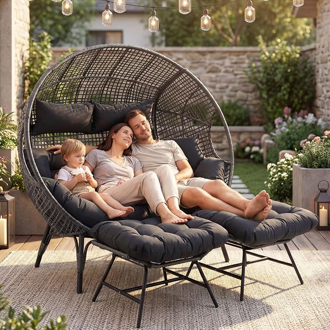 NICESOUL Indoor Outdoor Double Egg Chair - Image 2