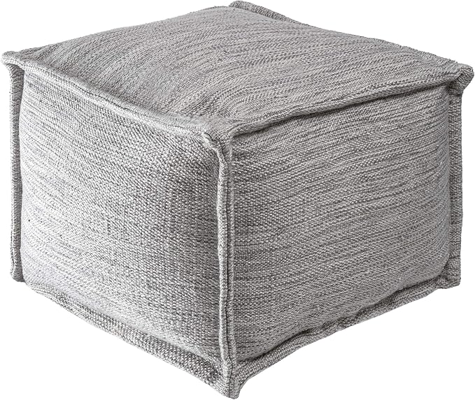 nuLOOM Sofia Casual Solid Indoor/Outdoor Filled Ottoman Pouf 14" x 20" x 20" - Image 4