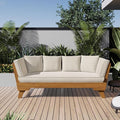 Christopher Knight Home Gary Patio Convertible Couch, Wooden Outdoor Daybed by ChristopherKnightHome