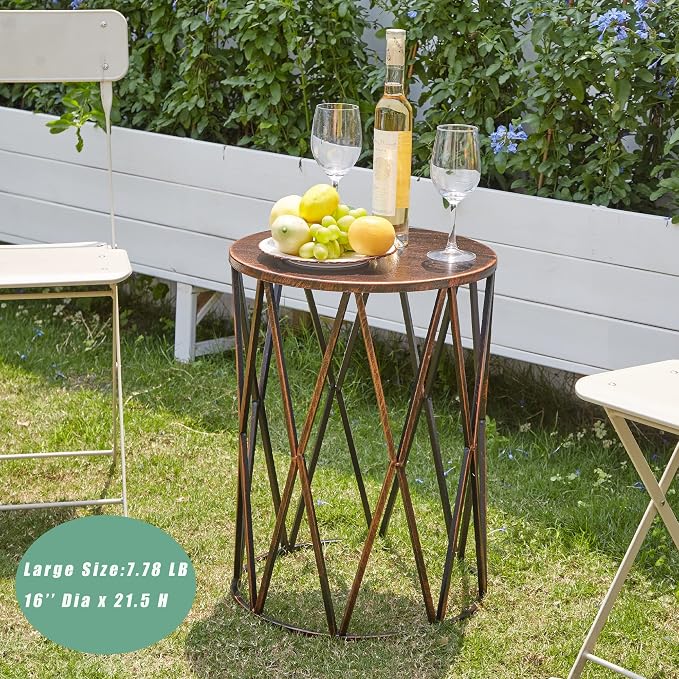 Y&M Nesting Side Table, Outdoor Decorative Garden Stool - Image 4