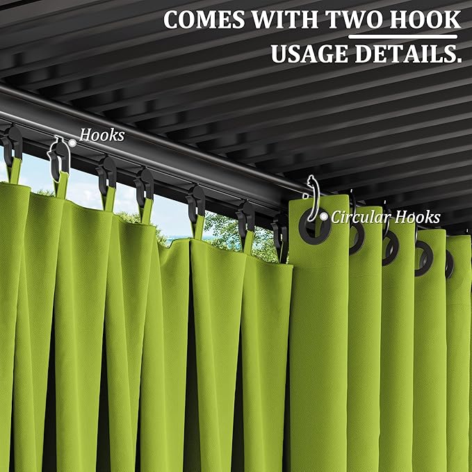 Gazebo Universal Replacement Privacy Curtain, 4-Panels Sidewall Curtains - Image 3
