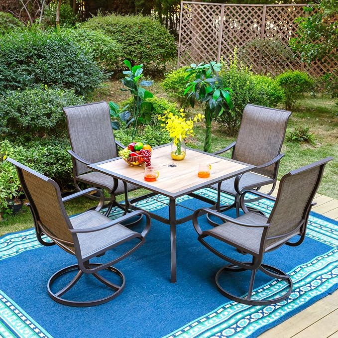 PHI VILLA Patio Dining Table for Outside, Premium PVC Table Top - Image 6
