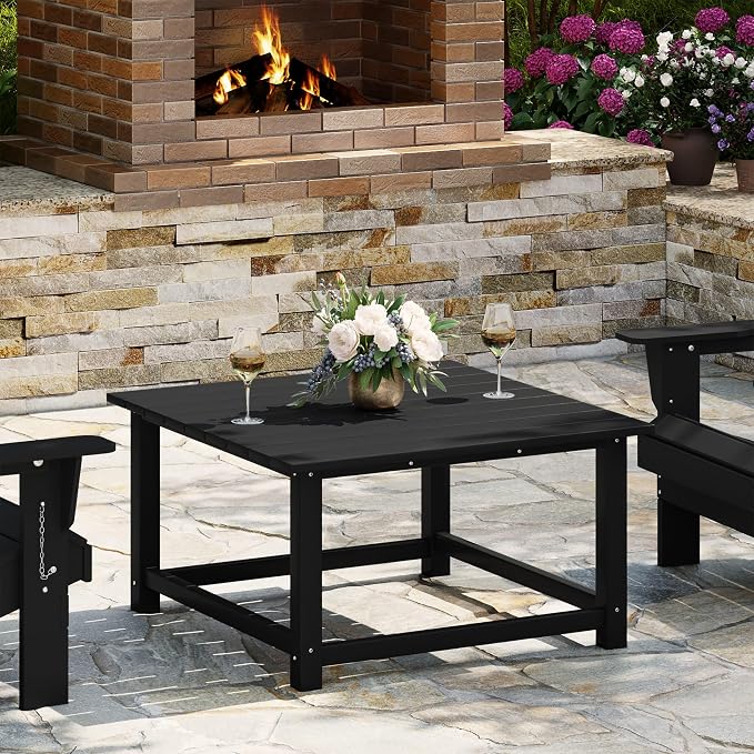 WestinTrends Malibu Low Outdoor HDPE Square Patio Coffee Table by WestinTrends