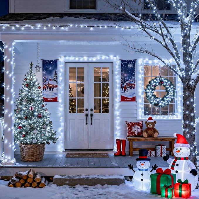 JMEXSUSS 66ft 200 LED White Christmas Lights Indoor Outdoor, Connectable String - Image 3
