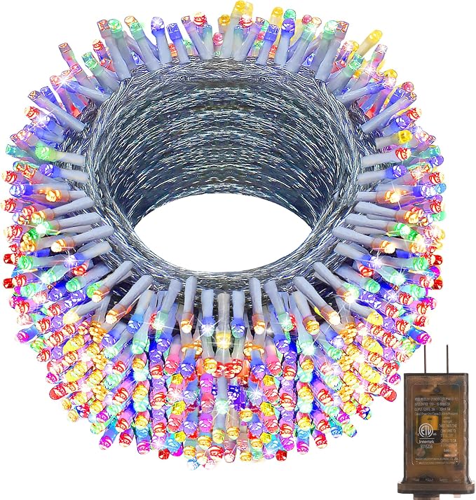 KNONEW 600ft 1500 LED Outdoor Christmas String Lights 8 Modes & Timer Fairy by KNONEW