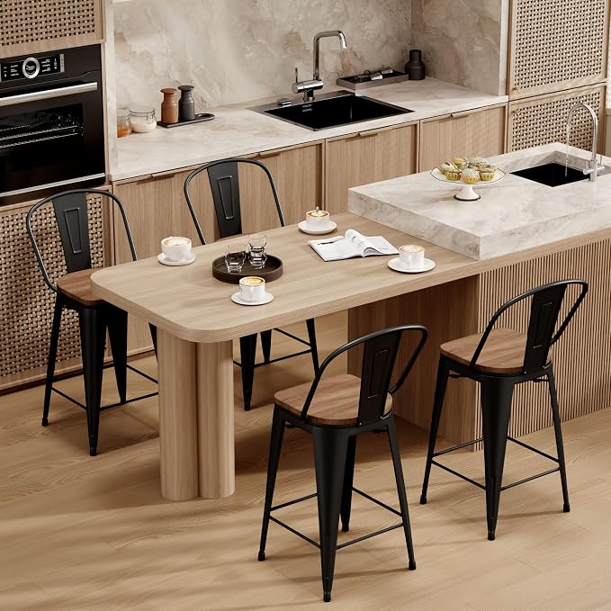 Aklaus Metal Bar Stools Set of 4, 24 inch Barstools Counter Height BarStools - Image 7