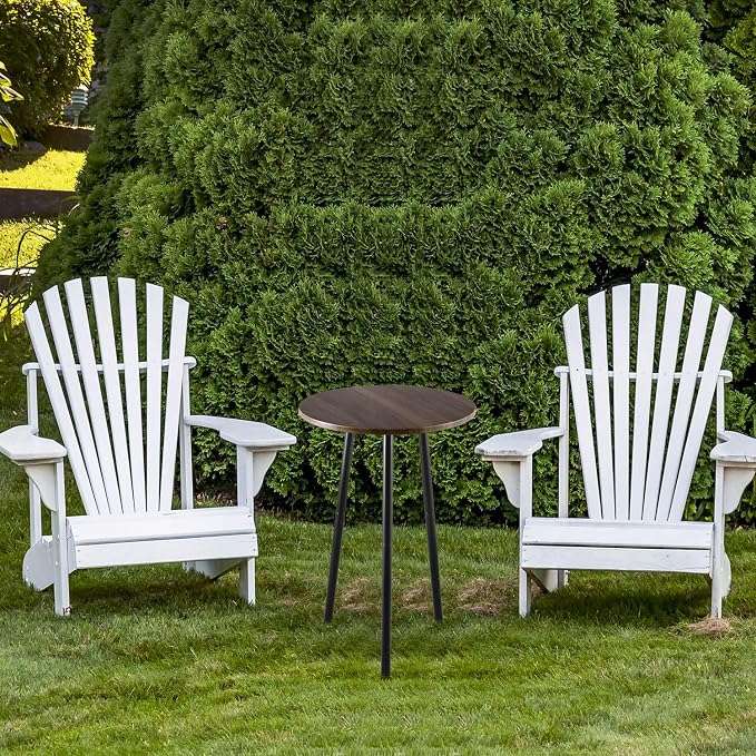 Metal Outdoor Side Tables Set of Two Small Outside Round End Table - Image 2