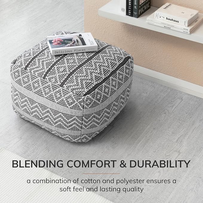 Anji Mountain 100% Handmade & Handcrafted Comfortable Home Décor Pouf Ottoman - Image 5