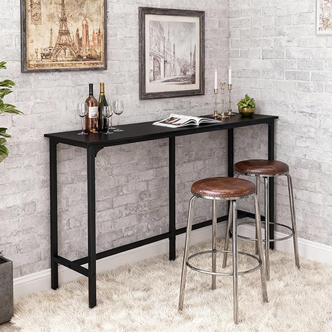 Karl home 54.7" Bar Table, Rectangular High Top Bar Counter Tables - Image 8
