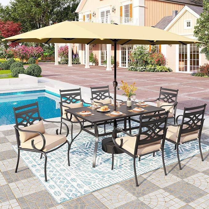 PHI VILLA Outdoor Patio Dining Set by PHIVILLAThepioneerofcomfortablehouseholdsupplies