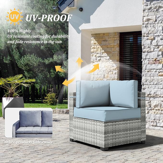 14 Pcs Outdoor Cushion Covers Patio Cushion Slipcovers Replacement Splash Proof - Image 5