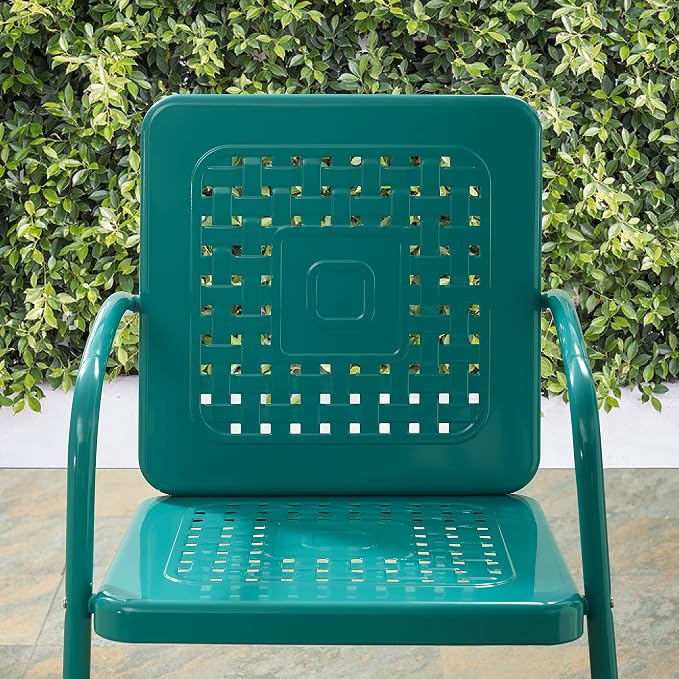 Crosley Furniture Bates 2-Piece Outdoor Chair Set, Retro Metal Patio Chairs - Image 10