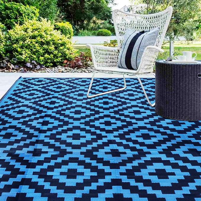 SAND MINE Waterproof Outdoor Rug 9x18 ft, Plastic Reversible Rug, Modern Area - Image 6