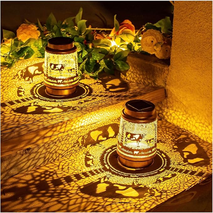 Cow Solar Lanterns Outdoor Waterproof Hanging Solar Lights Cow Gifts - Image 2