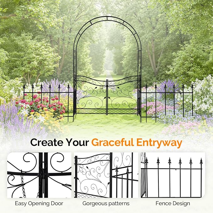 VINGLI Garden Arbor Arch, Wedding Arch Archway - Image 2