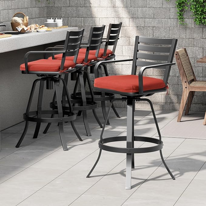 Pellebant Outdoor Bar Stools Set of 4 by Pellebant