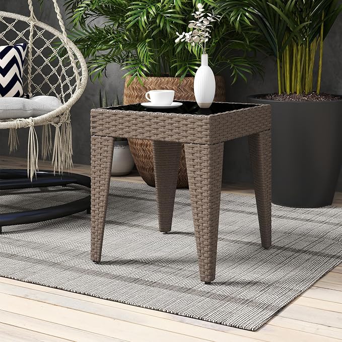 Kinfant Rattan Patio Side Table - Image 2