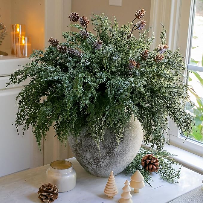 Faux Cedar Stems Artificial Norfolk Pine Branches - Image 9