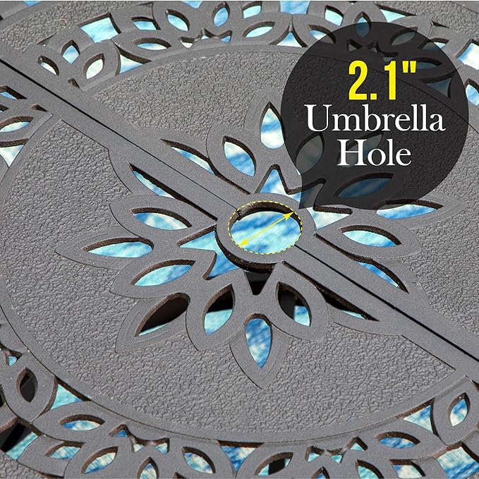 PHI VILLA Cast Aluminum Round High Bar Dining Tables - Image 3