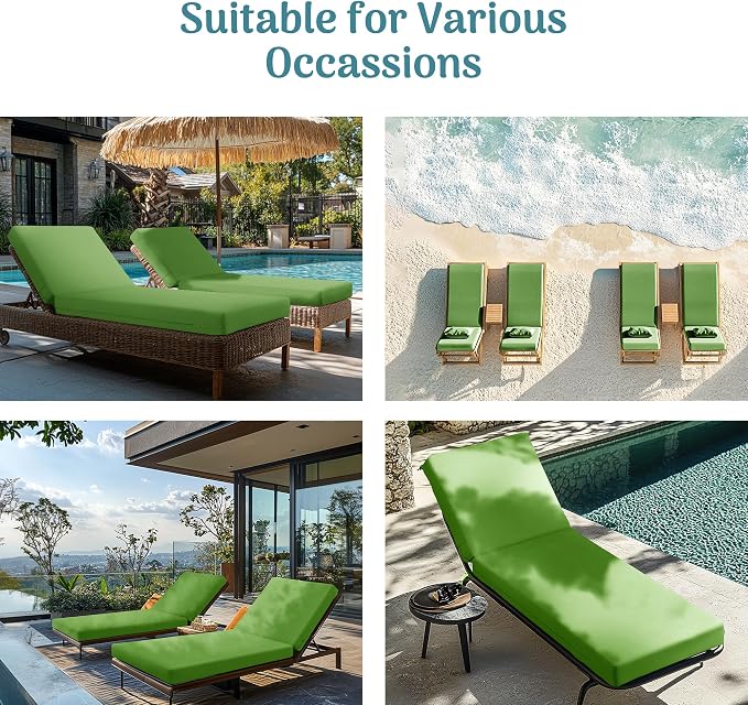 Codi Chaise Lounge Cushions Outdoor, Pool Lounges Chair Cushion Set, Waterproof - Image 7