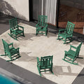 SERWALL HDPE Outdoor Rocking Chair Set of 6, Patio Rocking Chairs Set, Rocking by SERWALL
