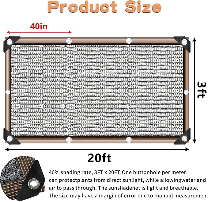 Shade Cloth for Plants Greenhouse, 40-50% Sunblock Shade Sails -for Outdoor - Image 2