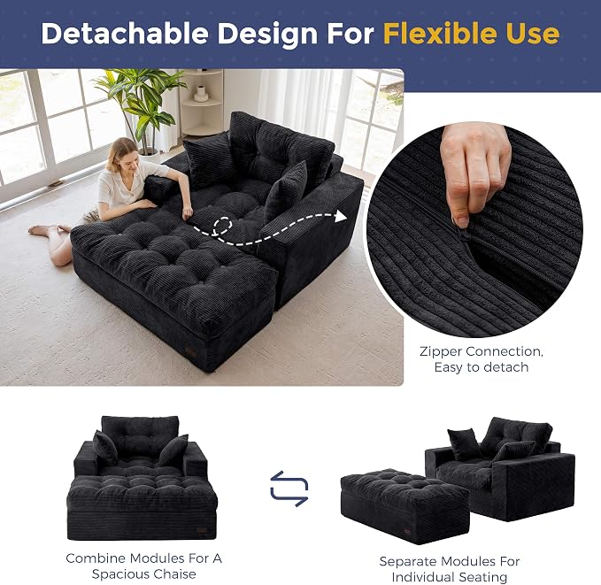 MAXYOYO Modular Sectional Chaise Lounge Sofa, Upholstered Lounge Chair - Image 8