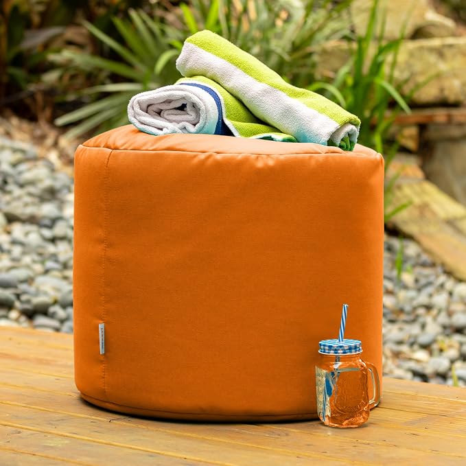Jaxx Spring Outdoor Ottoman/Side Table, Premium Sunbrella - Image 3