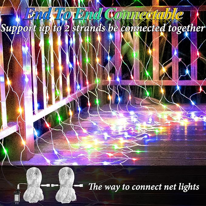 Lovelite 13ft x 13ft Net Lights Outdoor, 400LED Large Gazebo Lights 8 Modes - Image 4