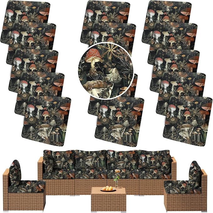 Outdoor Cushion Covers Set, Replacement by SUKAIKEQA