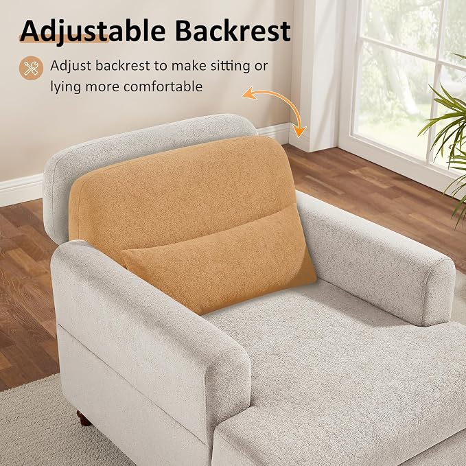 Oversized Chaise Lounge Chair Set of 2, Cloud Fluffy Chaise Sofa Recliner - Image 3