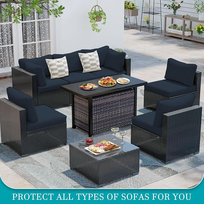 12 Pcs Stretch Patio Cushion Covers, Outdoor Couch Covers Replacement, Outdoor - Image 4