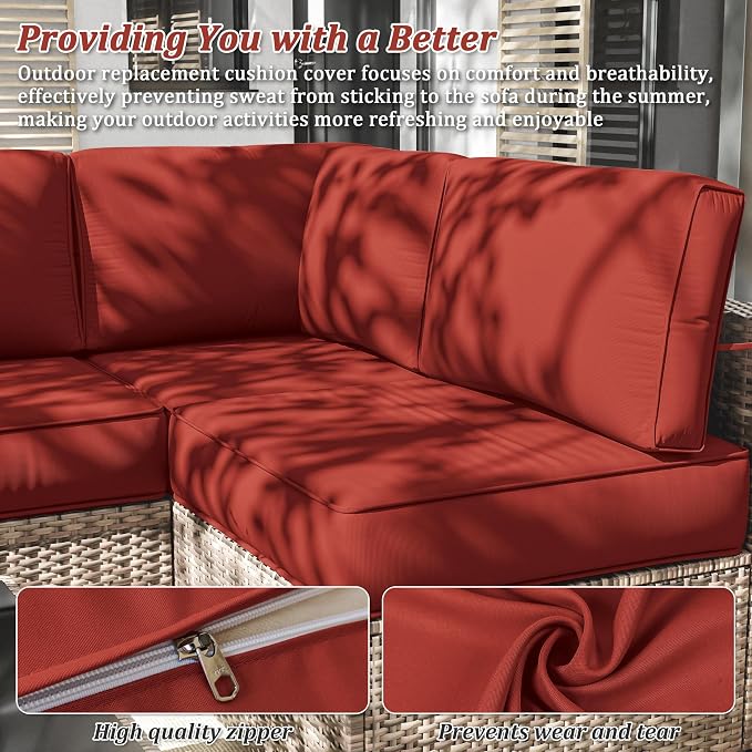 14 Pcs Outdoor Cushion Slipcovers Outdoor Patio Cushion Covers Replacement - Image 4