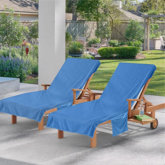 Super Soft & Thick Lounge Chair Towel Cover, Chaise Lounge Cover - Image 2