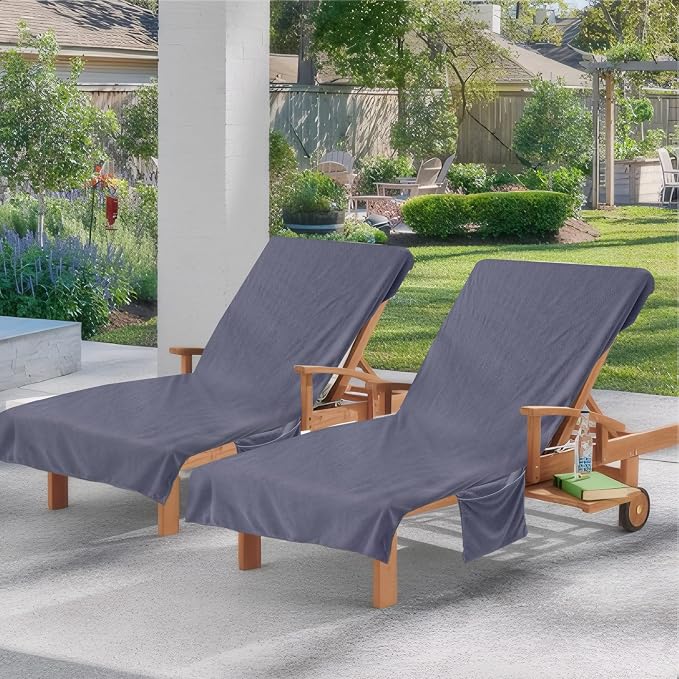 Super Soft & Thick Lounge Chair Towel Cover, Chaise Lounge Cover - Image 2