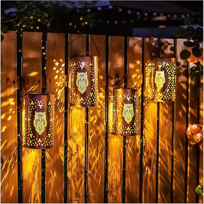 Owl Solar Lanterns Outdoor Waterproof Hanging Solar Lights Owl Gifts - Image 7