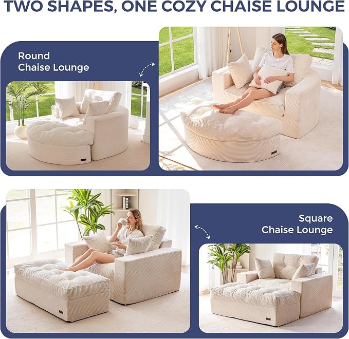 MAXYOYO Modular Sectional Chaise Lounge Sofa, 2 Sets Upholstered Lounge Chair - Image 4