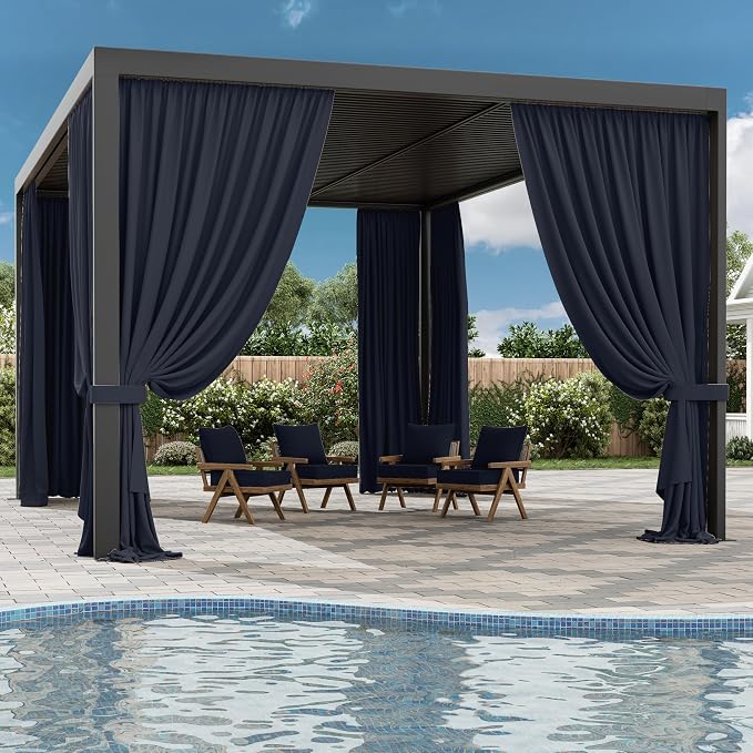 Gazebo Universal Replacement Privacy Curtain, 4-Panels Sidewall Curtains - Image 6
