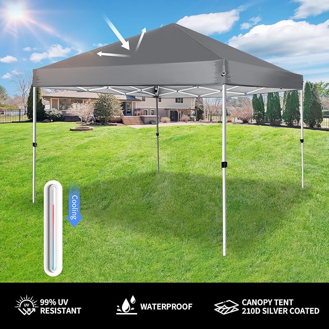 Pop Up Canopy 8X8 FT, Portable Sun Instant Shelter w/Backpack Bag, Waterproof - Image 5