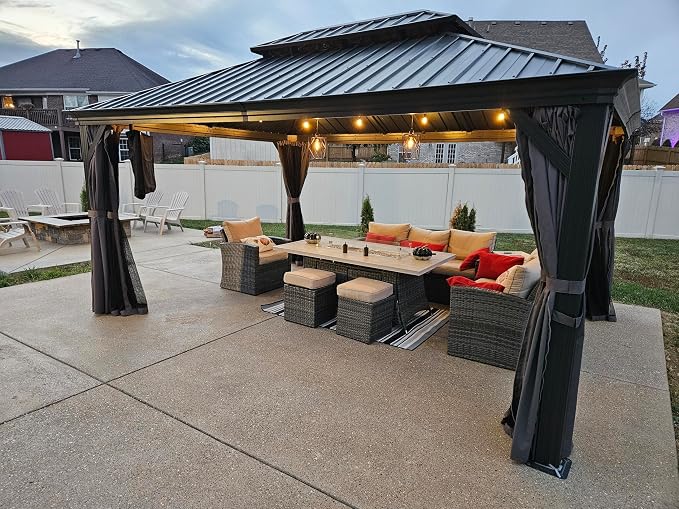 PURPLE LEAF 12' X 16' Permanent Hardtop Gazebo Aluminum Gazebo - Image 9