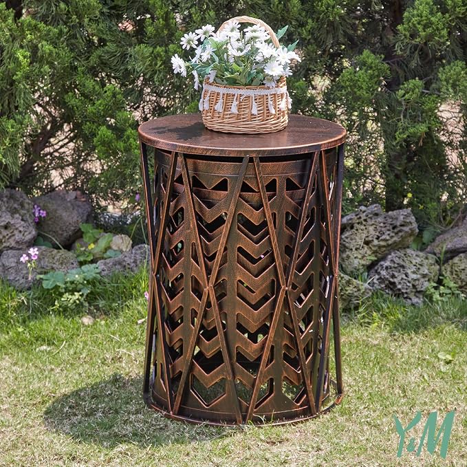 Y&M Nesting Side Table, Outdoor Decorative Garden Stool - Image 7