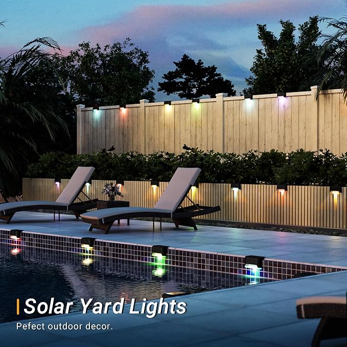 pearlstar 16 Pack Color Changing Solar Deck Lights, Solar Pool Side Lights - Image 3