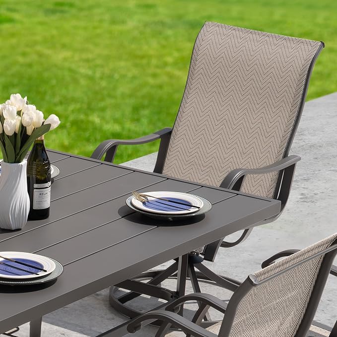 NUU GARDEN 7-Piece Outdoor Dining Table Set, All Weather Table - Image 4