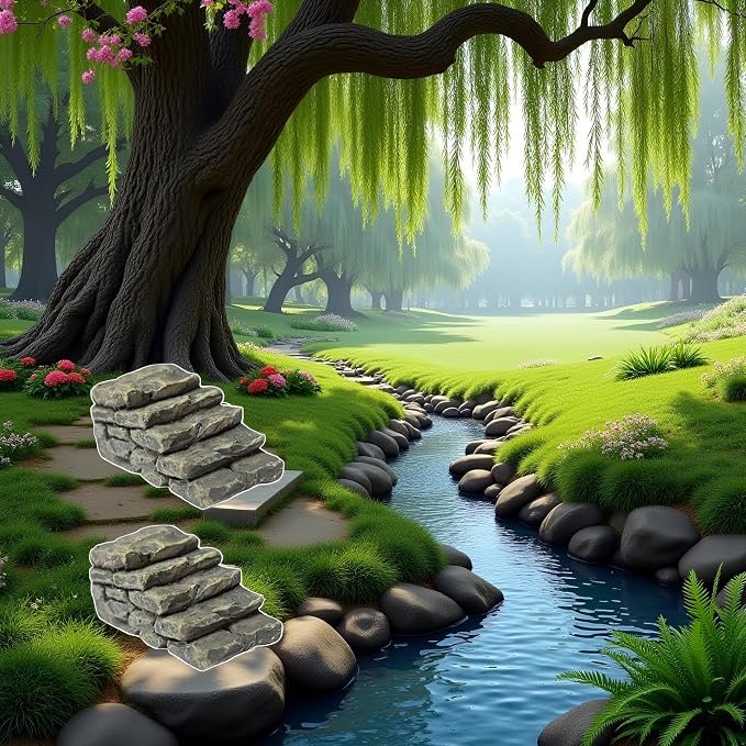Mini Resin Bridge Stair Stone Straight Bridge Stairs Stone Steps Garden Fairy - Image 4