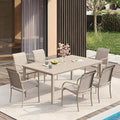 VICLLAX Patio Dining Set for 6, Outdoor Furniture Set Includes 63" Rectangle by HOME