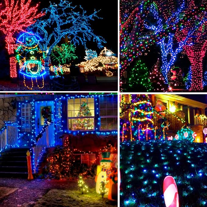 Dazzle Bright 2 Pack 400LED 132FT Blue Christmas Solar String Outdoor Lights - Image 5