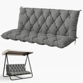 Porch Swing Cushion with Backrest 2-3 Seater Outdoor Bench Cushions Waterproof by Snubbull