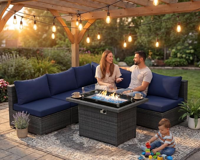 NICESOUL 6 Piece Modern Wicker Patio Furniture Set - Image 3