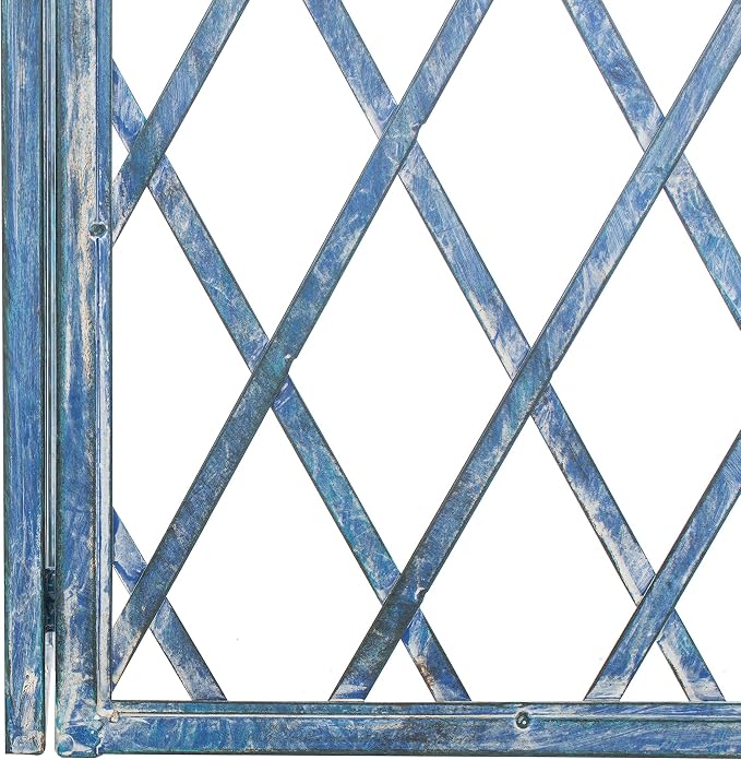 SAFAVIEH Outdoor Patio Furniture Collection – Jaida Mossy Blue Iron Garden Arbor - Image 7
