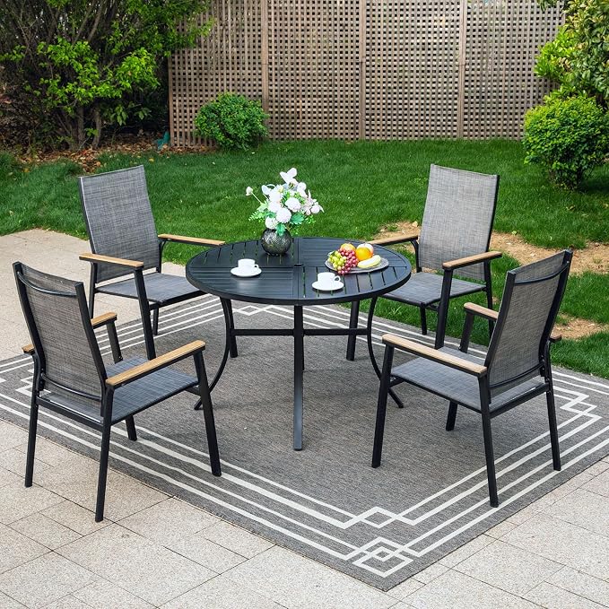 PHI VILLA 5 Pieces Outdoor Patio Dining Set by PHIVILLAThepioneerofcomfortablehouseholdsupplies
